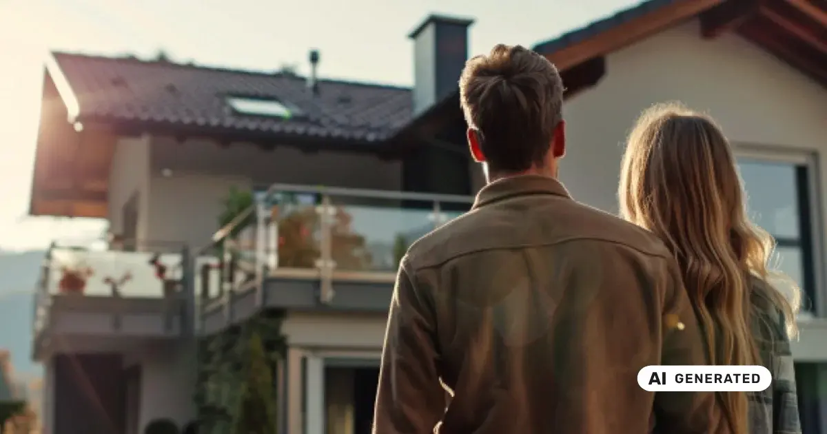 Paar schaut sich ein Haus an