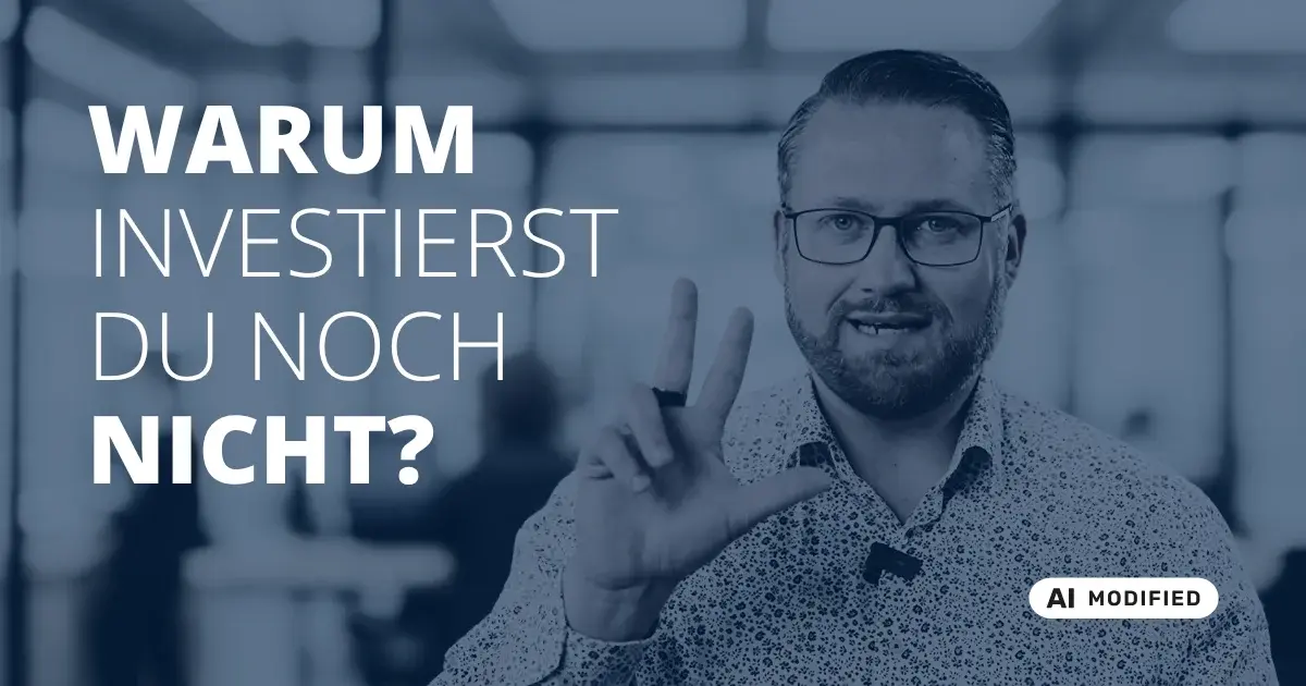 Sven Stopka neben Schriftzug „Warum investierst du noch nicht“ zum Thema Investieren
