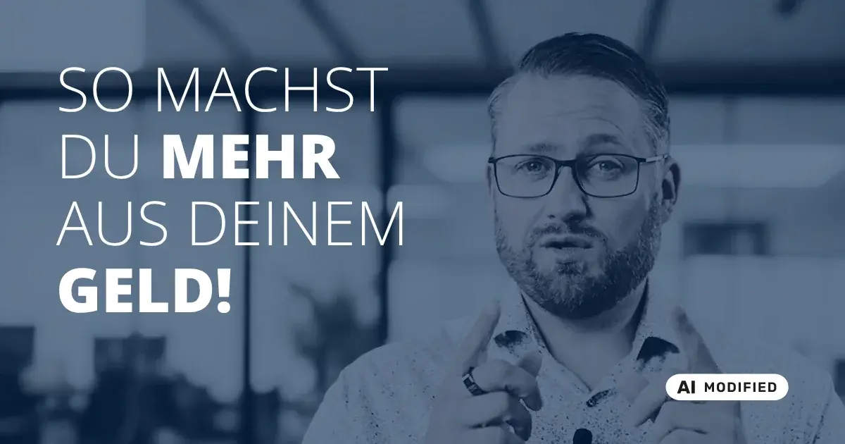 Sven Stopka neben Schriftzug „So machst du mehr aus deinem Geld“ zum Thema Honorarberatung
