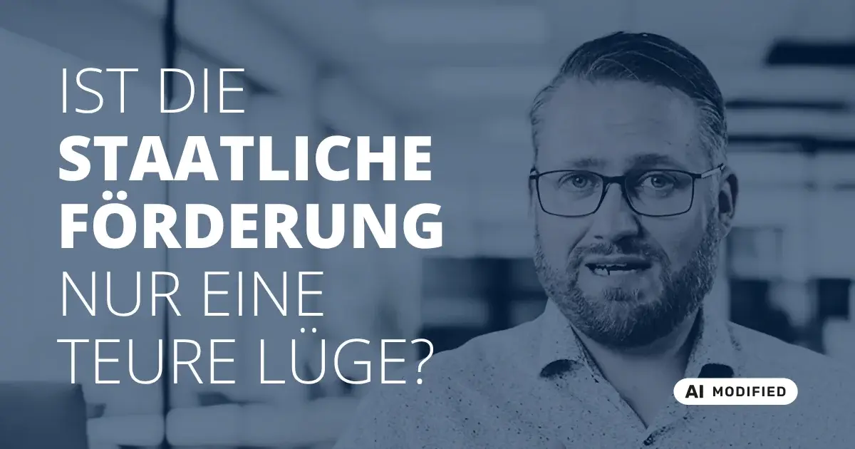 Sven Stopka neben Schriftzug „Ist die staatliche Förderung nur eine teure Lüge“ zum Thema Altersvorsorge