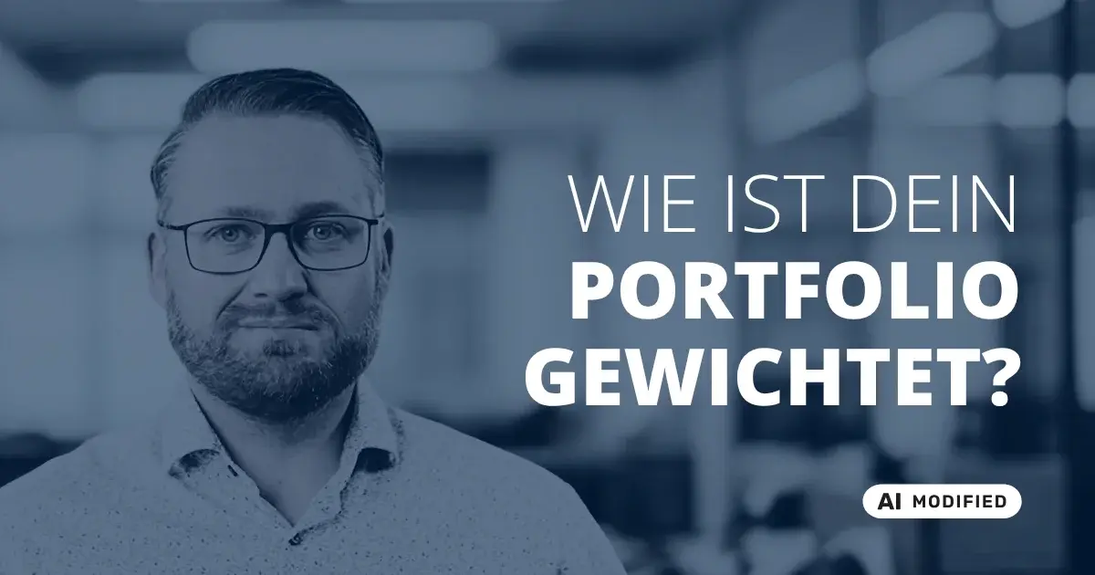 Sven Stopka neben Schriftzug „Wie ist dein Portfolio gewichtet“ zum Thema Diversifikation