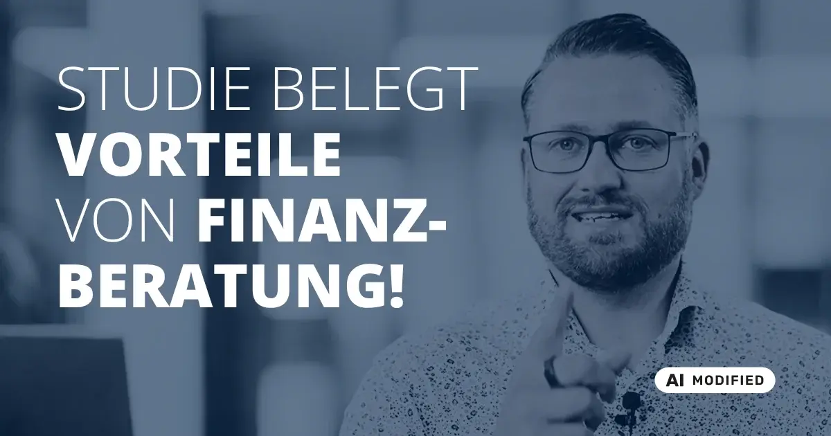 Sven Stopka neben Schriftzug „Studie belegt Vorteile von Finanzberatung“ zum Thema Finanzberatung