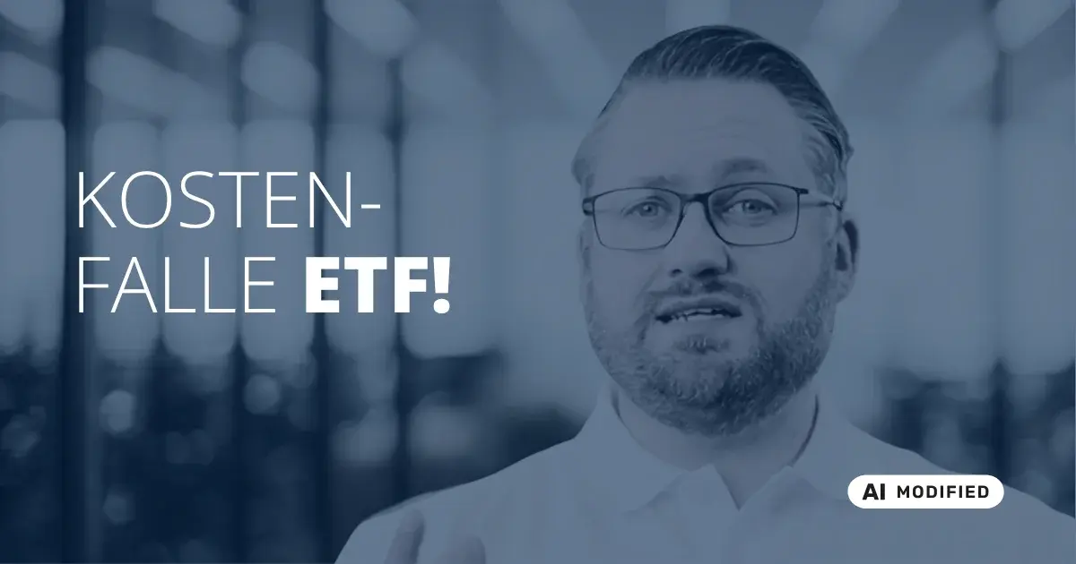 Sven Stopka neben Schriftzug „Kostenfalle ETF“ zum Thema Aktive ETFs