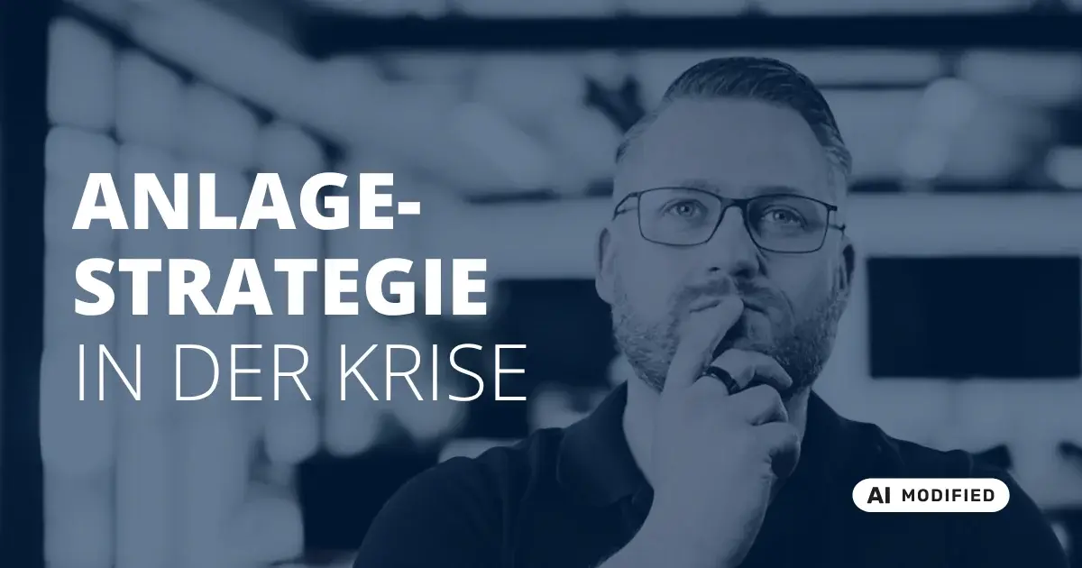 Sven Stopka neben Schriftzug „Anlagestrategie in der Krise“ zum Thema Anlagestrategie