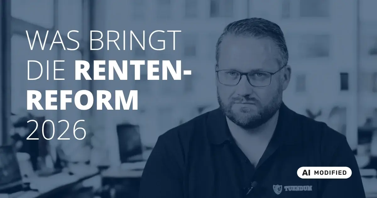 Sven Stopka neben Schriftzug „Was bringt die Rentenreform 2026“ zum Thema Altersvorsorge