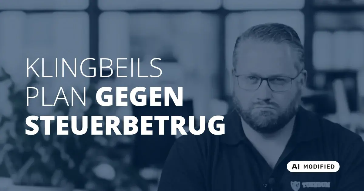 Sven Stopka neben Schriftzug „Klingbeils Plan gegen Steuerbetrug“ zum Thema Vermögensaufbau